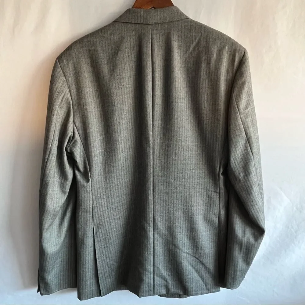 Men's Custom Marzoni Herringbone Silk & Wool Suit Jacket